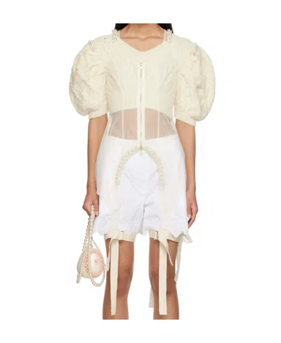 Simone Rocha Zipper Jumpsuit In White