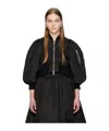 Simone Rocha Black Cropped Bomber Jacket In Black