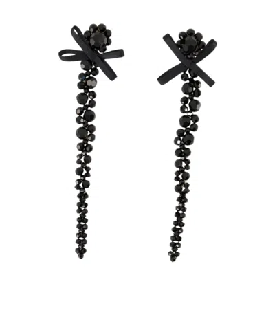 SIMONE ROCHA SIMONE ROCHA	BOW-DETAIL EMBELLISHED EARRINGS