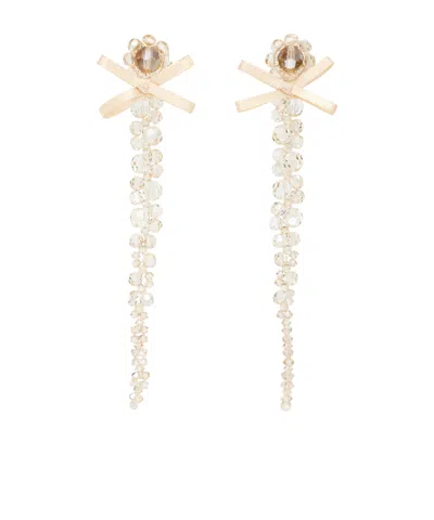 Simone Rocha Bow-detail Embellished Earrings In Gold
