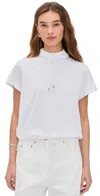 Simonett High Neck Drawstring Tee White In White