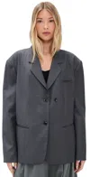 Simonett Oversize Charcoal Blazer Gray In Black