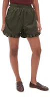 Simonett Ruffle Sport Shorts Green In Green