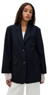Simonett Structured Sheer Cuff Blazer Navy In Navy