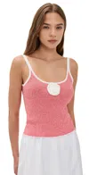 Simonett Terry Rose Tank Red