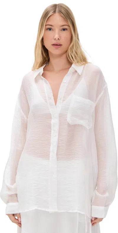 Simonett Textured Translucent Blouse White