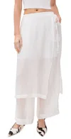 Simonett Textured Translucent Overlay Trousers White In White