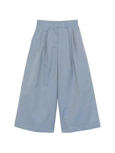 Simonetta Kids' Belt-loop Pleated Trousers In Blue