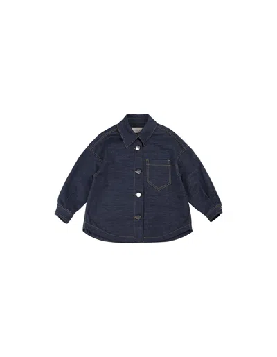 Simonetta Kids' Blue Shirt With Lurex Details