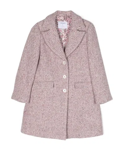 Simonetta Bouclé Single-breasted Coat In Pink