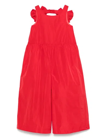 Simonetta Kids' Bow-detail Jumsuit In Red