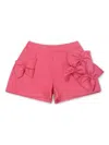 Simonetta Fuchsia Shorts For Baby Girl With Bows In Pink