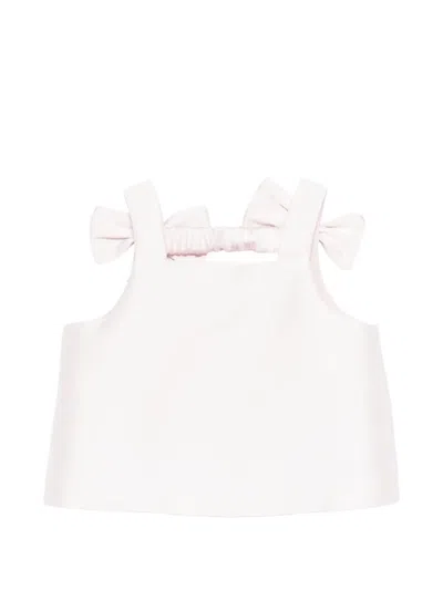 Simonetta Kids' Bow-detail Top In White