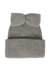 Simonetta Bow-detail Wool Beanie In Gray