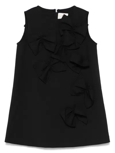 Simonetta Kids' Bow-detailed Dress In Black