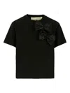 Simonetta Bow-embellished T-shirt In Black