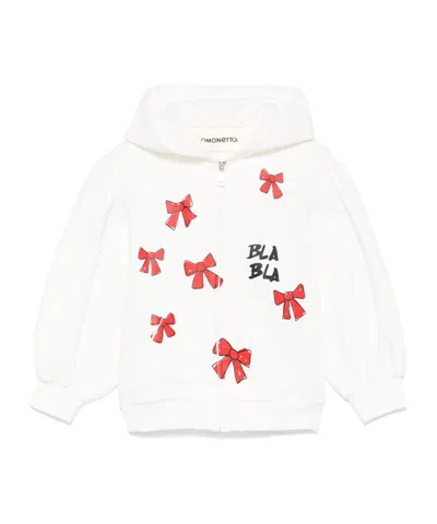Simonetta Bow Sweatshirt In White