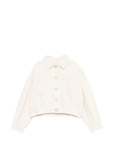 Simonetta Kids' Button-up Denim Jacket In Neutral
