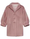 Simonetta Single-breasted Corduroy Coat In Pink