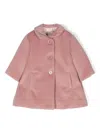 Simonetta Bib-collar Textured Coat In Pink
