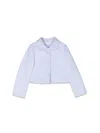 Simonetta Cotton Pointed-collar Jacket In Blue