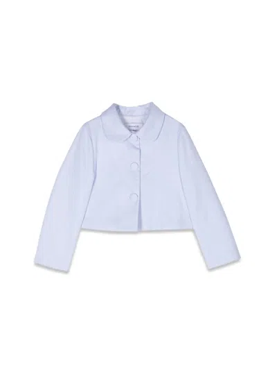 Simonetta Cotton Pointed-collar Jacket In Blue