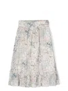 Simonetta Floral Print Skirt In Neutrals