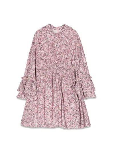 SIMONETTA DRESS WITH RUFFLED COLLAR AND SLEEVES