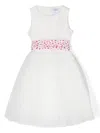 Simonetta Floral-trim Tulle Dress In White