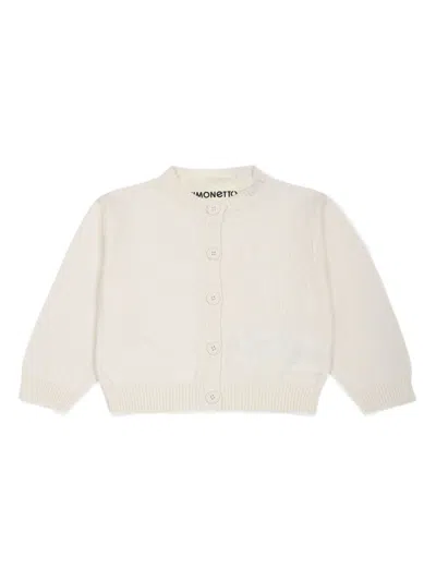 Simonetta Babies' Embroidered-bow Cardigan In White