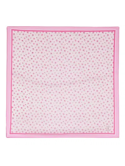 Simonetta Kids' Floral-print Silk Scarf In Pink