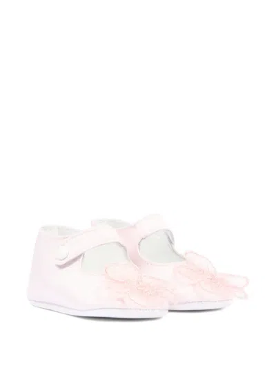 Simonetta Babies' Flower-motif Ballerinas In Pink