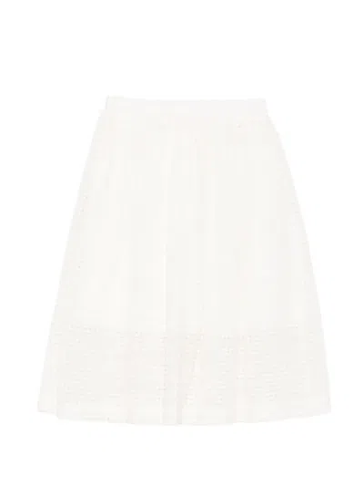 Simonetta Kids' Gingham-check Skirt In White