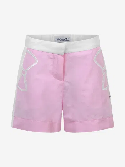 Simonetta Babies' Girls & White Shorts 2 Yrs Pink