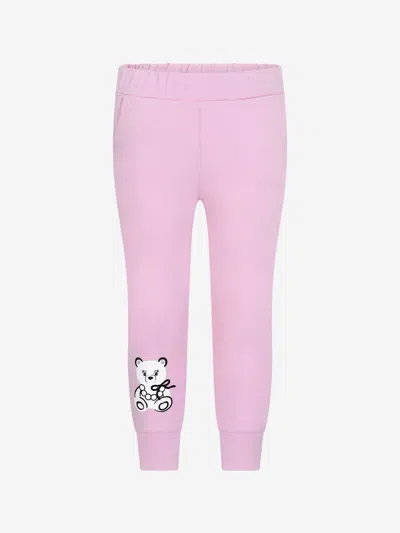 Simonetta Babies' Teddy Bear-print Cotton Leggings In Pink