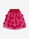 Simonetta Kid Fuchsia Tulle Skirt With Hearts In Purple