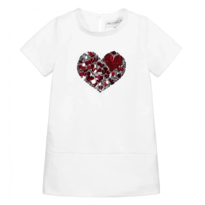 Simonetta Kids' Girls White Jersey Dress