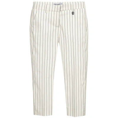 Simonetta Kids' Girls White Pinstripe Trousers In Blue