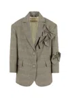 Simonetta Bow-detail Blazer In Gray