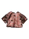 Simonetta Heart-jacquard Blouse In Red