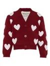 Simonetta Heart-motif Cardigan In Red