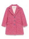 Simonetta Herringbone Coat In Pink