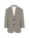 Simonetta Houndstooth Heart-patch Jacket In Multi