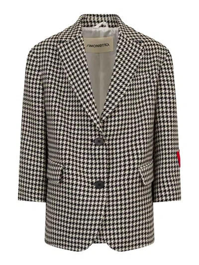Simonetta Kids' Jacket With Application In Cream
