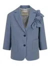 Simonetta Jacket With Flower In Blue
