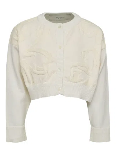 Simonetta Kids' Knitted Cardigan In White