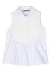 Simonetta Lace-panelling Sleeveless Shirt In White