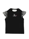 Simonetta Tシャツ  ボーイ カラー ブラック In Black