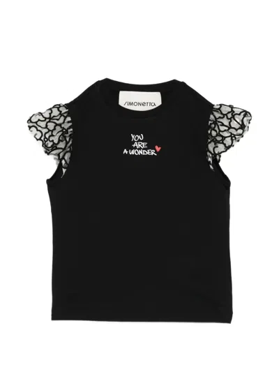 SIMONETTA LACE RUFFLED T-SHIRT