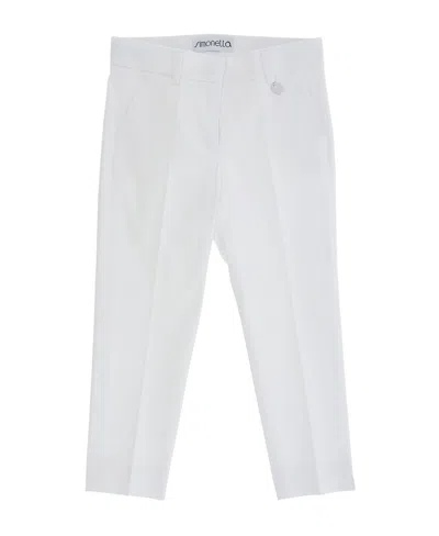 Simonetta Logo Casual Pants In White